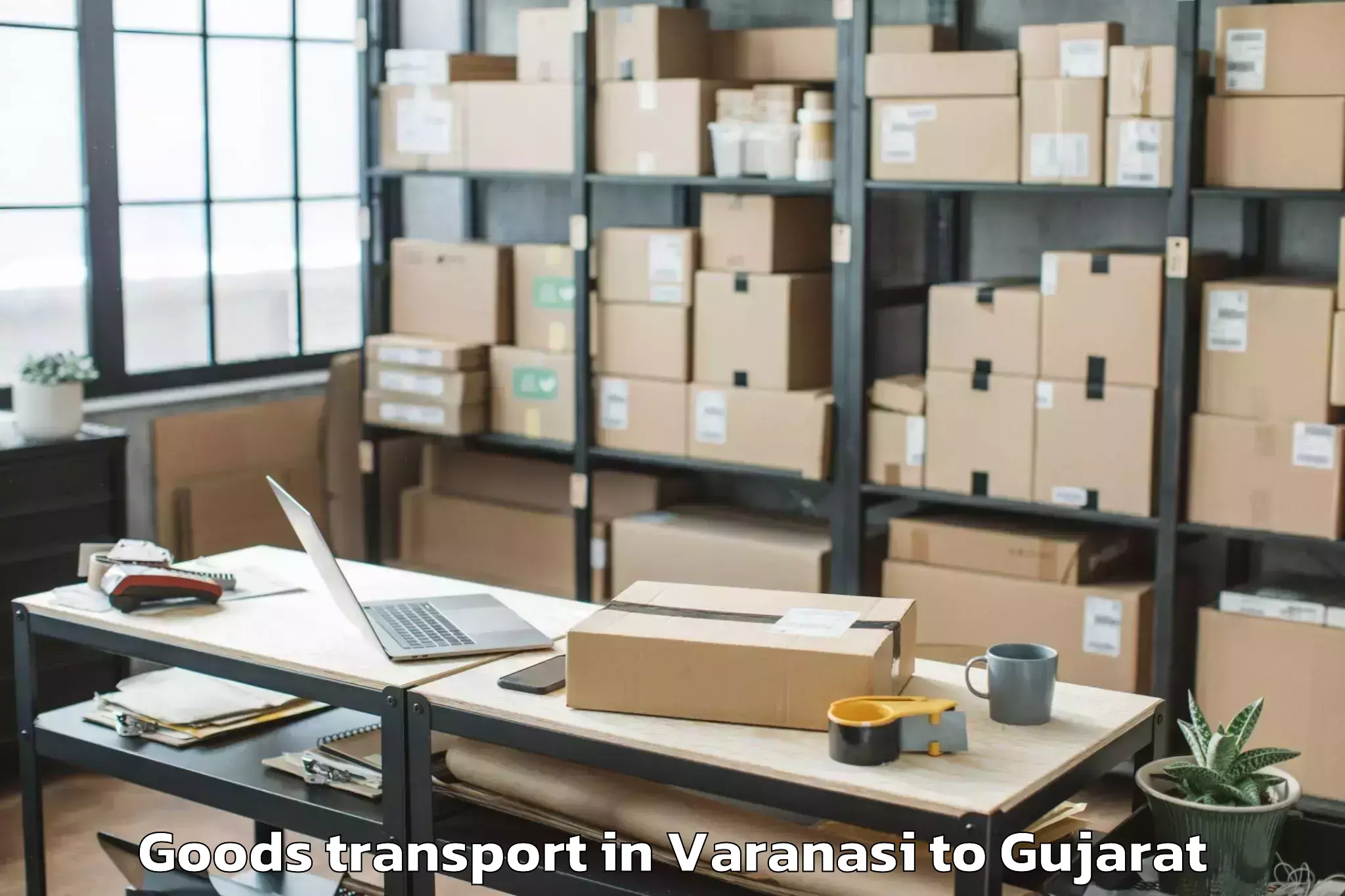 Trusted Varanasi to Navsari Agricultural Universit Goods Transport